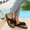 Black, variant on Women's Large Bow Flip Flops Thick Sole Open Toe Non-Slip Comfortable Beach Sandals Summer Plus Size Black 9.5