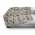 thumbnail image 3 of Ice Cream Soft Flannel Fleece Throw Blanket, Grunge Style Cupcakes with Murky Heart Love Romance Illustration, Cozy Plush for Indoor and Outdoor Use, 60" x 80", Army Green Pale Pink, by Ambesonne, 3 of 6