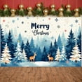 thumbnail image 6 of Watercolor Merry Christmas Banner Blue Theme Christmas Banner Reindeer Design Snowflake Decor Holiday Banner for Christmas Party Indoor Decoration Holiday Celebration, 6 of 9