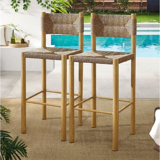 Modway de 2 Tabouret de Bar pour Mobilier de Patio Extérieur Parkland, Naturel