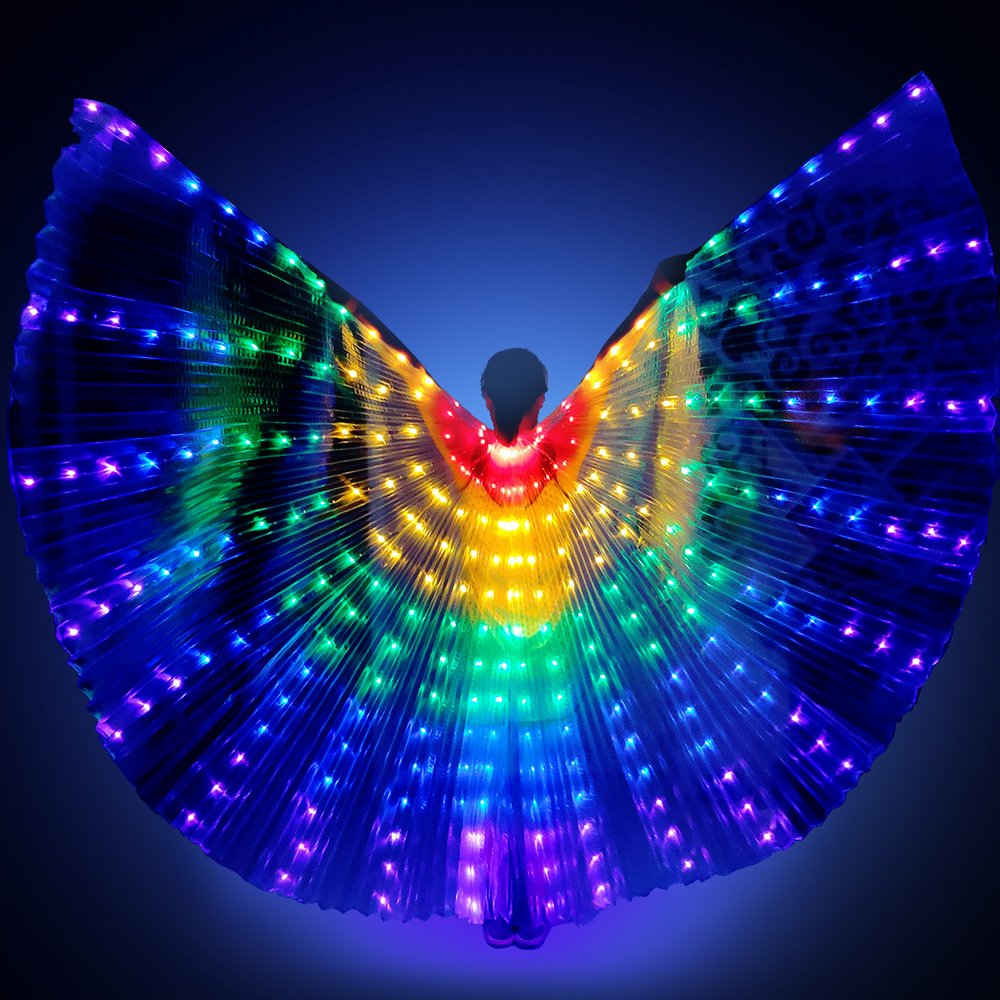 Adult LED Light Wing Costume LED Dance Wing Rainbow Color with