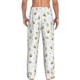 thumbnail image 3 of Picia Bee Mens Soft Woven Cotton Elastic Waistband Sleep Pajama Pant Lounge Sleep Pant With Pockets And Drawstring-Medium, 3 of 9
