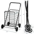 thumbnail image 2 of Gymax Folding Shopping Cart Utility Trolley Portable For Grocery Laundry Travel Black, 2 of 9