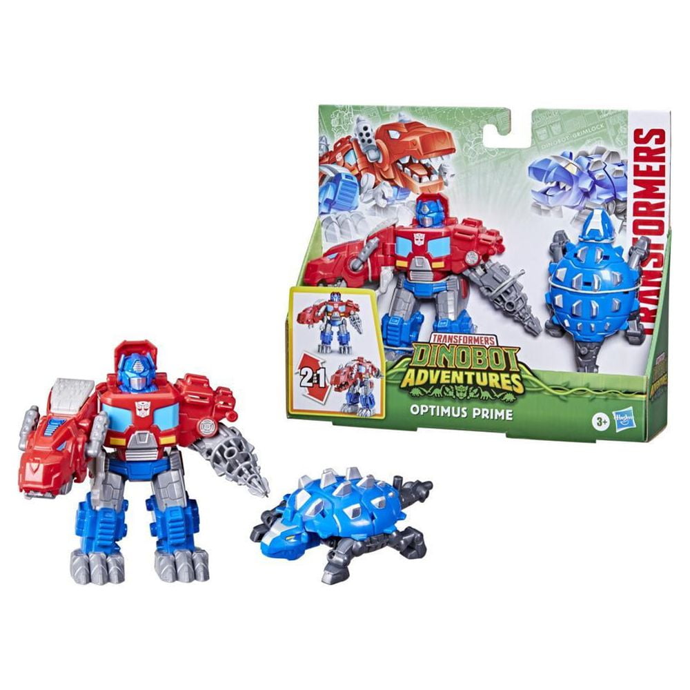 Transformers Dinobot Adventures Dinobot Defenders Optimus Prime 2-Pack, 4.5-Inch Toys, Ages 3 and Up