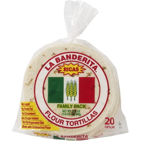 Family Pack | 6" Flour Tortillas | 20 Count 22.5oz. | 4 Pack Case.