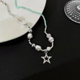 thumbnail image 3 of Collar de cuentas de estrella con diseño de nicho, estilo dulce y picante, collar de cuentas de forma especial, cadena de clavícula fría cruzada, 3 of 5