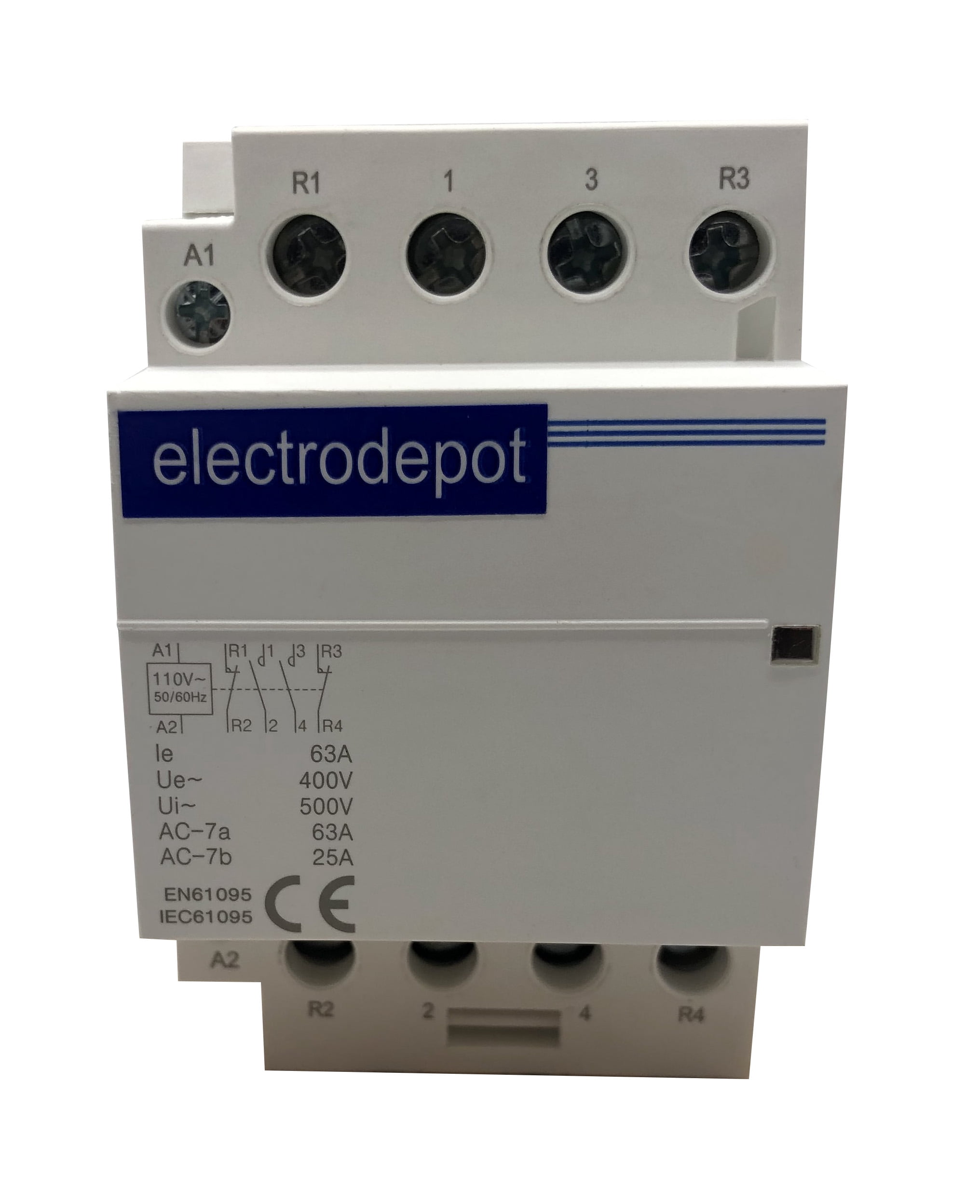 4 Pole 120V coil 40 Amp Lighting IEC DIN 30A Contactor Normally Closed NC 40A