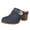 Blue, variant on Modisza Chunky Heel Sandals for Women Leather Slip on Dressy Mules Shoes Closed Toe Summer Outdoor Low Block Heels Black Size 6