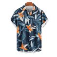 thumbnail image 2 of AHTJRT Stylish Men's Camouflage Print Button Down Short Sleeve Shirt Orange 5XL, 2 of 4