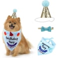 thumbnail image 1 of Sombrero decorativo para perro para fiestas Sombrero decorativo para fiestas Accesorios para animales Bufanda triangular Accesorios para perros para fiestas Lazo, decoración de cumpleaños (azul), 1 of 5