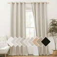 thumbnail image 3 of NICETOWN Linen Collection Contemporary Natural Solid Print 100% Blackout Kitchen Curtains, 52" x 90" (2 Panels), 3 of 9