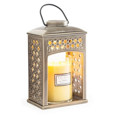 10 5 Decorative Taupe Gray Ceramic Wicker Weave Candle Warmer