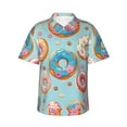 thumbnail image 6 of KLL Men's Hawaiian Shirt Short Sleeve Button Down Beach Shirts-Colorful Donut, 6 of 6