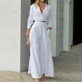 thumbnail image 2 of SELONE Two Piece Outfits Summer Pants Set Lounge Sets for Women Fashion Solid V-Neck High Waist Casual Long SLeeve Top+ Pant Set 31-White XXL, 2 of 6