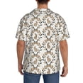 thumbnail image 3 of Logiee Retro Bunny Print Men's Button Down Shirts Short Sleeve, Summer Beach Shirts,Vacation Wedding Shirts,Men's Casual Button-Down Shirts with Pocket-4X-Large, 3 of 5