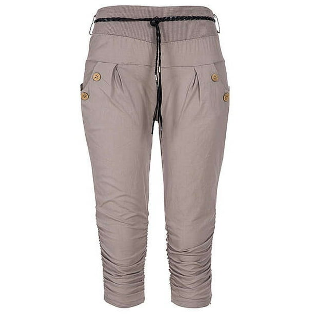 womens capri joggers with pockets
