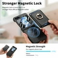 thumbnail image 3 of Dteck Built-in Screen Protector Case with Detachable Card Wallet for Samsung Galaxy Z Flip 6,Magnetic Leather+PC 2 in 1 Removable Card Slot Wallet Case Shockproof Mag Safe Ring Stand Cover,Black, 3 of 11