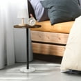 thumbnail image 4 of Oumilen Indoor Modern Marble Circle End Table, Brown, 4 of 4