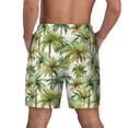 thumbnail image 4 of Uemuo Green Hawaii Palms Pattern Mens Swim Trunks Quick Dry Board Shorts with Mesh Lining, Stretch Beach Shorts Quick Dry No-Chafing Board Shorts-, 4 of 9