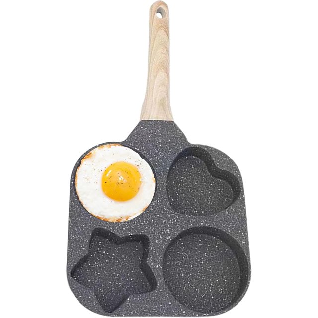4 Shapes Frying Pan, Multi-Shaped Frying Pan Set, Frying Pan with 4 Molds, Shaped Frying Pan for Cooking, Frying Pan with Multiple Shapes, Four Shape Frying Pan, Multi-Shape Non-Stick Frying Pan