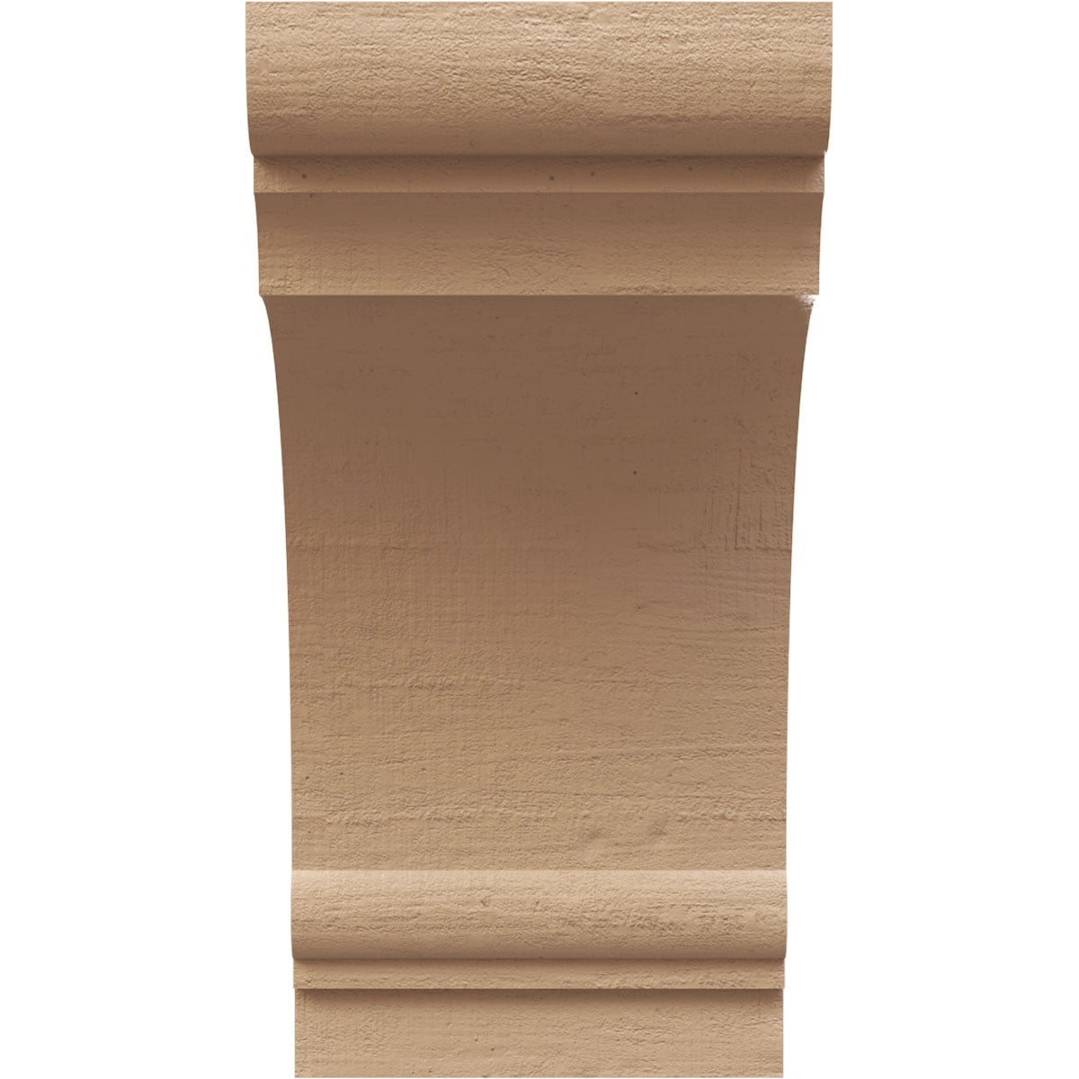 5"W x 5"D x 10"H Wide Hughes Rough Cedar Woodgrain TimberThane Corbel, Primed Tan