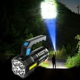thumbnail image 2 of BallsFHK Portable LED Torch Zoom Torch Built-in Battery Camping Powerful Outdoor Torch, 2 of 5