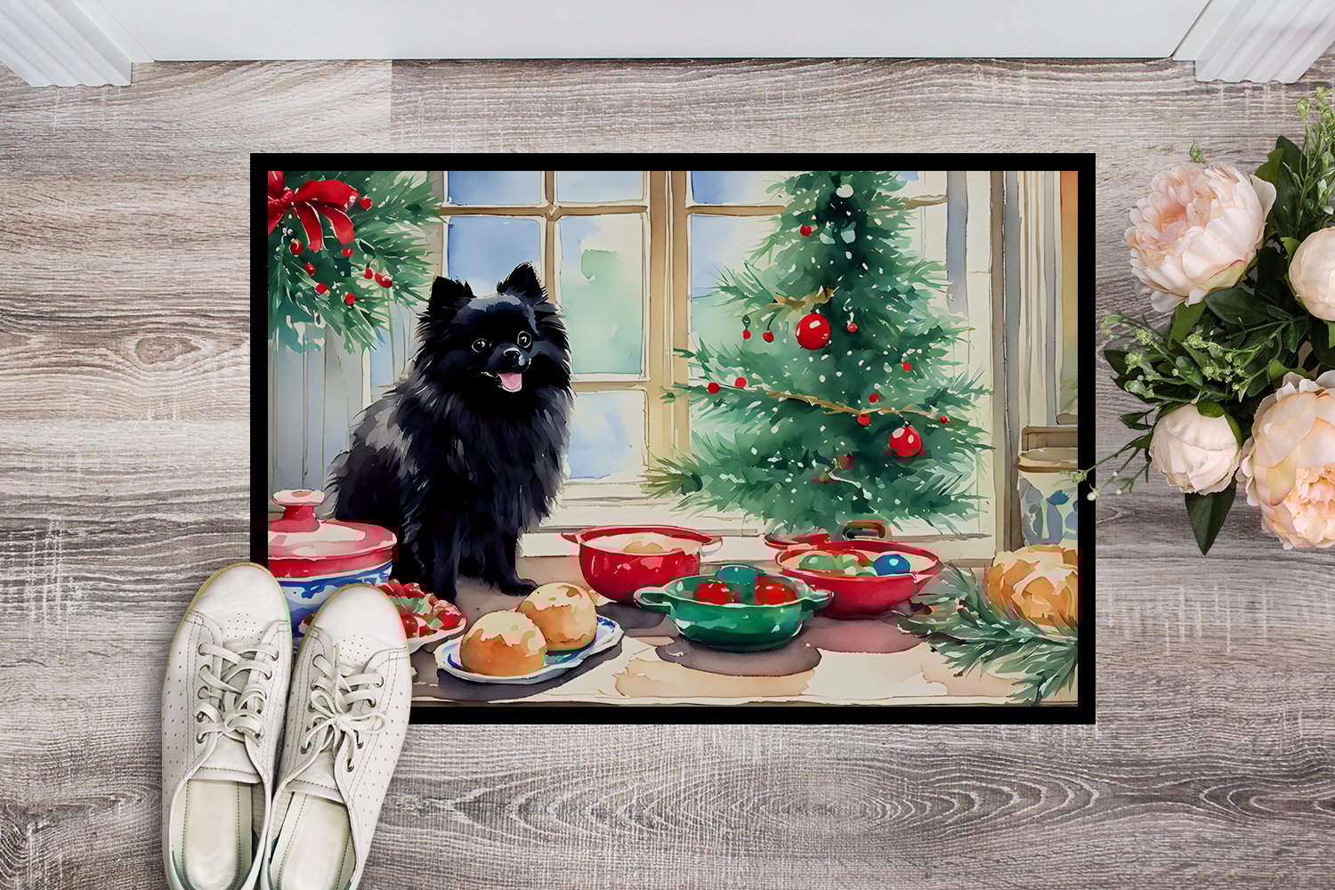 thumbnail image 5 of Carolines Treasures DAC3865JMAT 24 x 36 in.  Pomeranian Christmas Cookies Doormat, 5 of 6