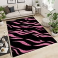 thumbnail image 3 of Black Pink Stripes Simple Area Rugs, Trendy Creative Art Living Room Indoor Non-Slip Kids Rug, Machine Washable Breathable Durable Carpet for Living Room Study Dining Decor Mat 3x5ft, 3 of 7