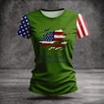 thumbnail image 5 of KDDYLITQ 250th Anniversary Independence Day Tshirt for Women Causal 250 Years Birthday Crew Neck Tops July 4th 250th Birthday Patriotic Tees American Flag Floral Short Sleeve T-Shirts Army Green 3XL, 5 of 6