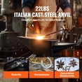 thumbnail image 6 of VEVOR Single Hole Anvil Cast Steel Anvil 22 lbs Blacksmith for Forging Metalwork, 6 of 9