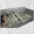 thumbnail image 6 of Tribal Soft Flannel Fleece Throw Blanket, Pattern Inca Illustration Geometric Arrangement, Cozy Plush for Indoor and Outdoor Use, 50" x 70", Beige and Brown, by Ambesonne, 6 of 6