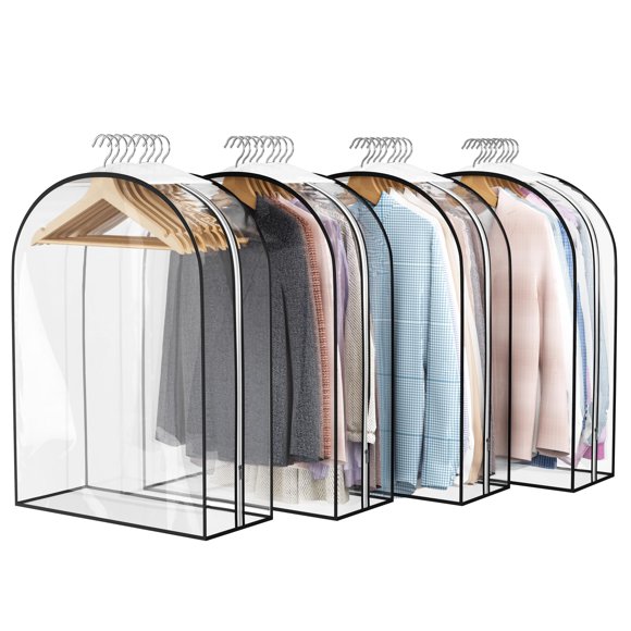 Bolsa transparente para colgar ropa Liuoud, 32 cm, paquete de 4