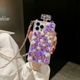 thumbnail image 4 of BINUFF Rhinestone Perfume Bottle Phone Case with Rose Bud TPU Protective Cover and Lanyard for iPhone 11/12/13/14/15 Pro Max, 4 of 7