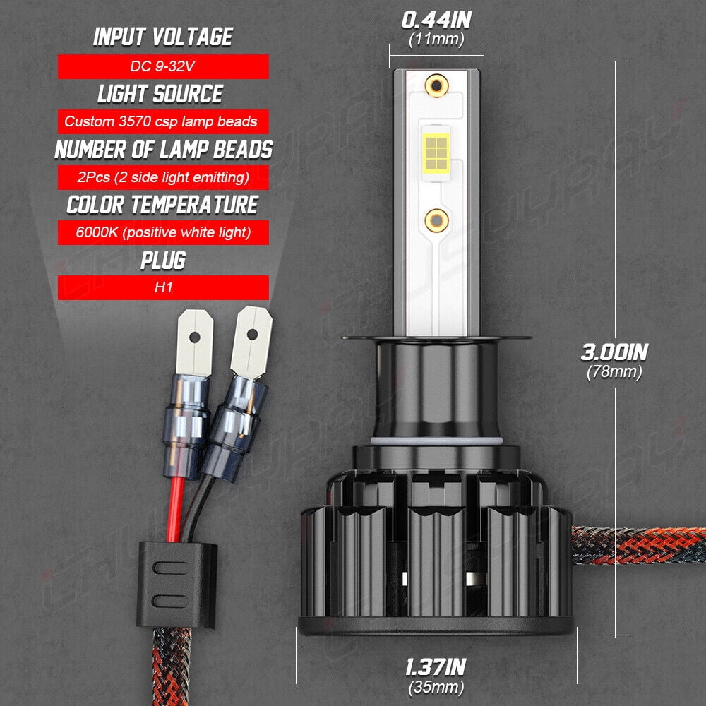 H1+H11+H11/H9 For Ford C-Max 2013-2018 6PC LED Headlight High Low Beam + Fog Light Bulbs Kit