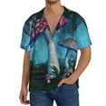 thumbnail image 3 of Wukai Fantasy Mushrooms Men's Casual Short-Sleeve Button Down Shirt - Lightweight Summer Dress Shirt for Daily Wear-Large, 3 of 7