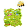 thumbnail image 2 of Juguetes de construcción de vagones de riel, pista de rompecabezas con vástago de vehículo, juguetes educativos de riel de ranura Montessori piezas rompecabezas dinosaurio Hugo Pistas de rompecabezas, 2 of 7