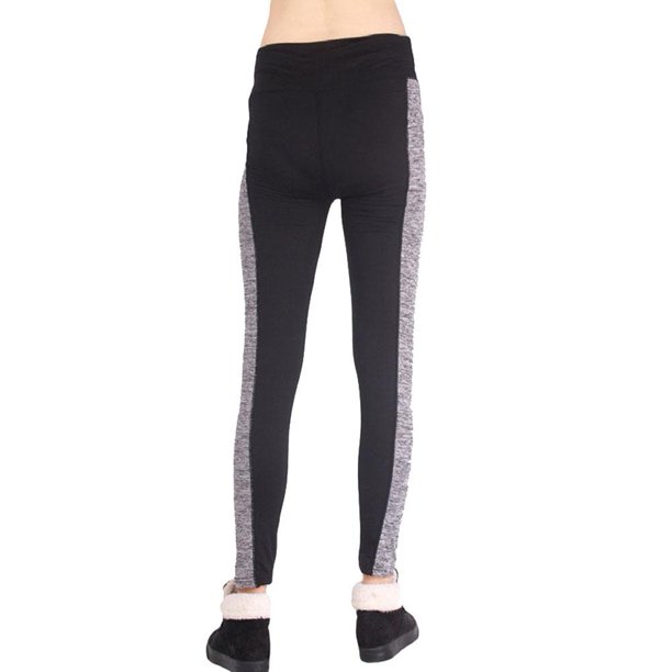 Mujeres Patchwork Hip Lift Pantalones deportivos elásticos Yoga Leggings (Entrepierna negra M) Likrtyny Para estrenar