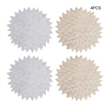 

Alexsix PVC Flower Shaped Placemat Heat Insulation Household Anti-scalding Coasters Dining Table Home