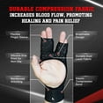 thumbnail image 3 of Grappz Finger Splint Compression Gloves - Dual-Layer Finger Support & Silicone Grip, Trigger Finger & Arthritis Brace for All-Sports & Recovery - Black, Includes L&R Gloves - XX-Large, 3 of 7