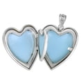 thumbnail image 2 of 1 inch Sterling Silver Heart Locket Necklace for Women 4 Picture Gold Cross 16 inch RL_30H, 2 of 2
