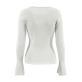 thumbnail image 4 of TSADFHJI Hauts Mignons pour Femmes Été Cœur Creusé Col Rond Manches Évasées T-Shirt L Blanc, 4 of 9