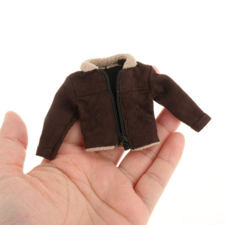 PETSOLA 1/12 Male Figure Doll Clothes Outfit Costume Full Zip Jacket Casual Miniature Fashion for 6 Soldier Figures Dolls Dress up