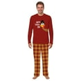 thumbnail image 3 of Jenny Family Thanksgiving Pajamas, Funny Happy Turkey Day Print Red Long Sleeve Shirt Plaid Pants, 2-Piece, Sizes Infant-Adult 6XL, Cotton Blend, 3 of 7