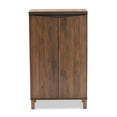 thumbnail image 4 of Baxton Studio Talon Modern and Contemporary Two-Tone Walnut Brown and Dark Grey Finished Wood 2-Door Shoe Storage Cabinet, 4 of 11
