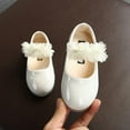 thumbnail image 3 of Girls Flower Single Princess Flat Shoes Leather Sandals, 3 of 3