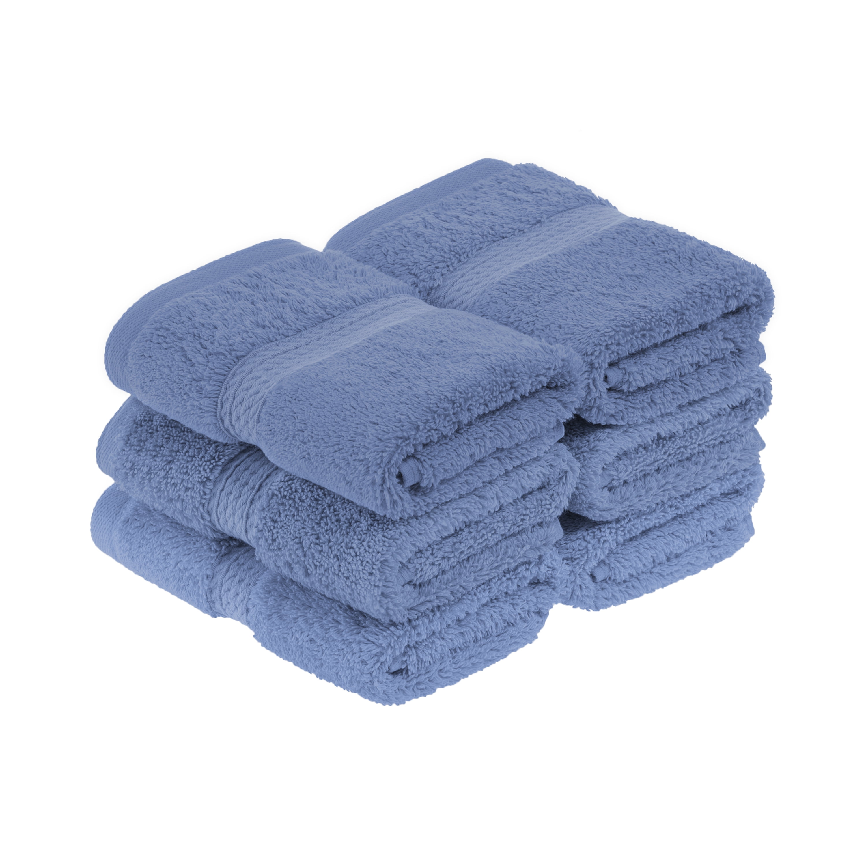 Premium Egyptian Cotton Highly Absorbent Assorted 6-Piece Plush Towel Set - 13" x 13"