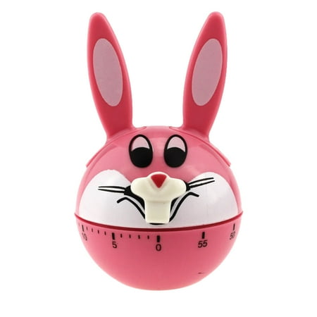 

1Pc Household Mechanical Timer Creative Rabbit Shaped Timer Timing Tool (Pink)