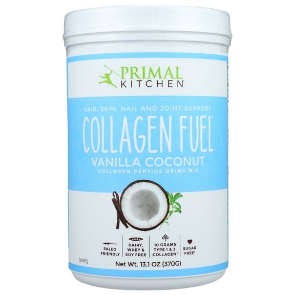 Primal Kitchen Vanilla Collagen Fuel Drink Mix, Vanilla Coconut Collagen Peptides, No Sugar or Dairy, 13.1 Ounces
