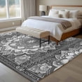 thumbnail image 4 of 6'x9' Area Rugs, Grey Boho Indoor Outdoor Area Rug for Living Room Bedroom, Abstract Floral Southwestern Ethnic Tribal Washable Bathroom Rugs Kitchen Floor Carpet Mats Home Decor Aesthetic, 4 of 8