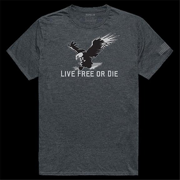 Live Free Tactical Graphic T-shirt, Heather Charcoal - 2XL